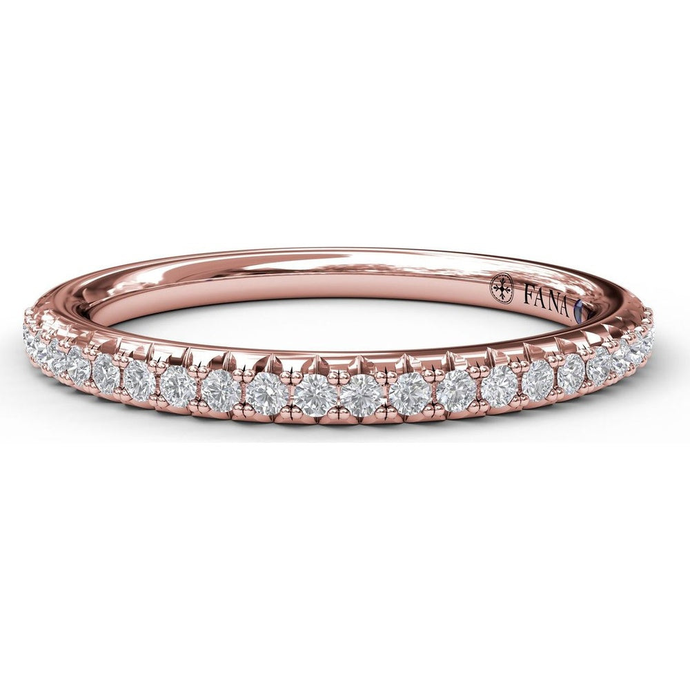 Diamond Wedding Band with Pavé Set Round Diamonds by Fana - 0.20 Carat Total Diamond Weight