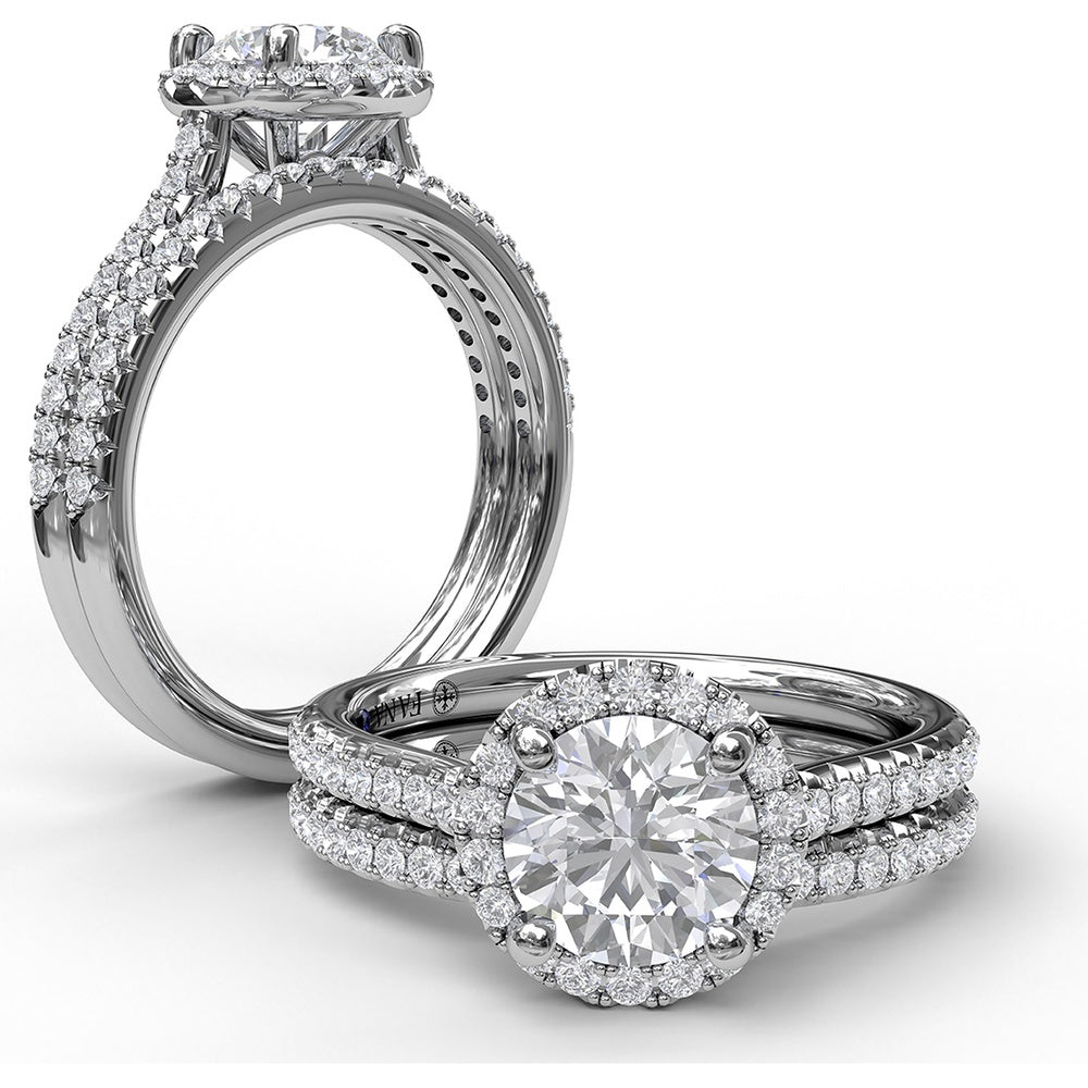 Diamond Wedding Band with Pavé Set Round Diamonds by Fana - 0.20 Carat Total Diamond Weight