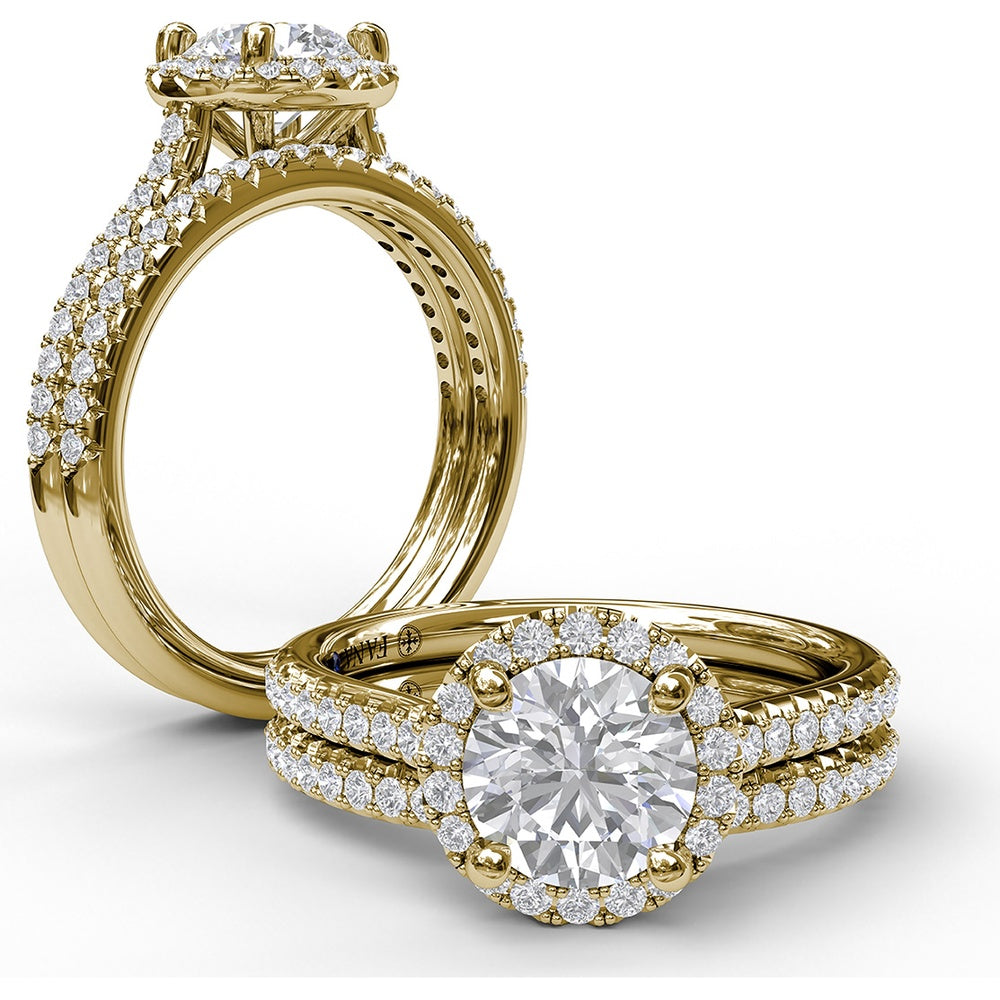 Diamond Wedding Band with Pavé Set Round Diamonds by Fana - 0.20 Carat Total Diamond Weight