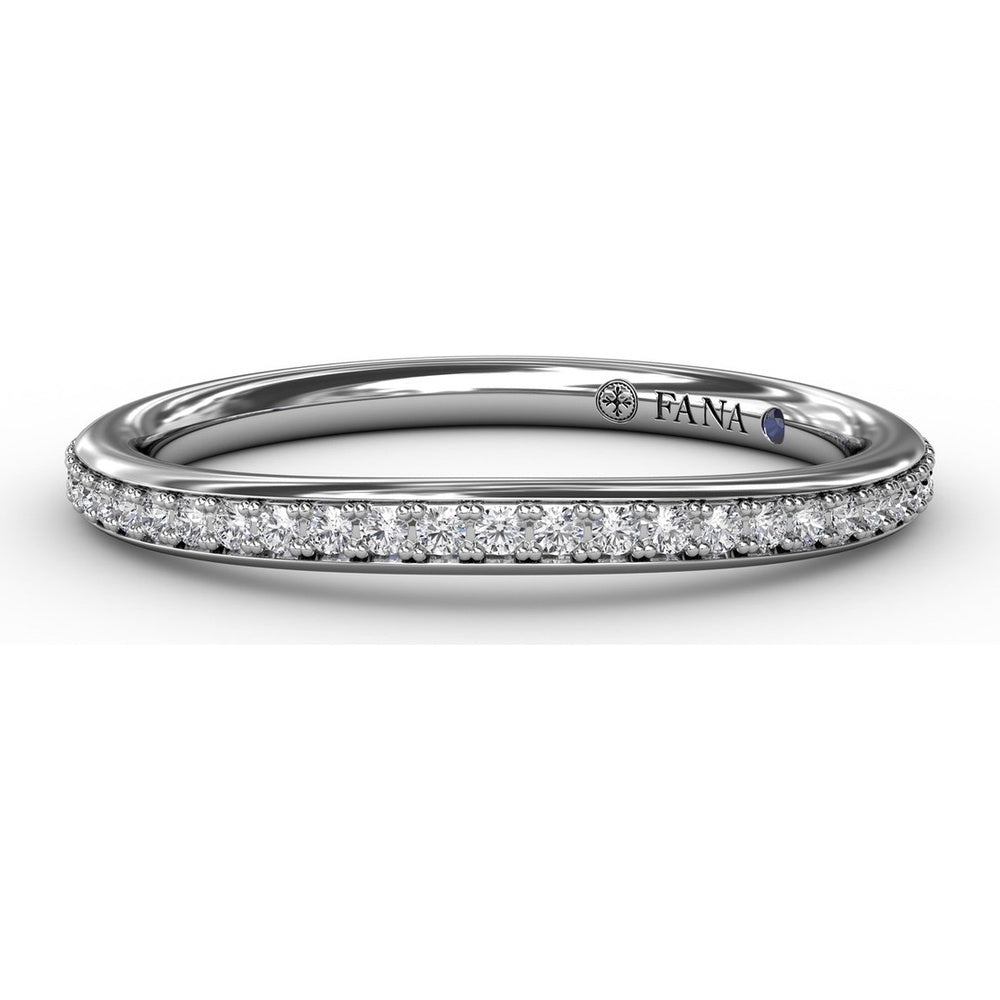 Diamond Wedding Band with Pavé-Set Round Diamonds by Fana - 0.22 Carat Total Diamond Weight