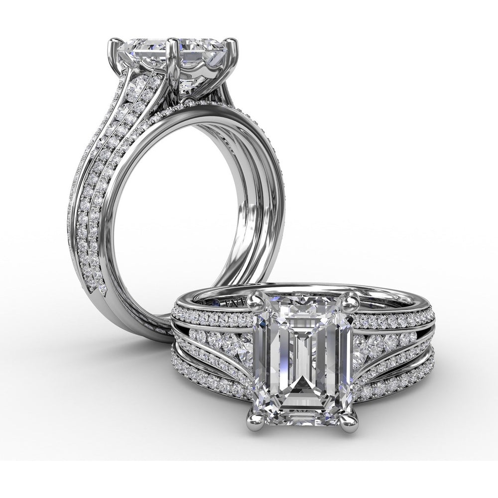 Diamond Wedding Band with Pavé-Set Round Diamonds by Fana - 0.22 Carat Total Diamond Weight