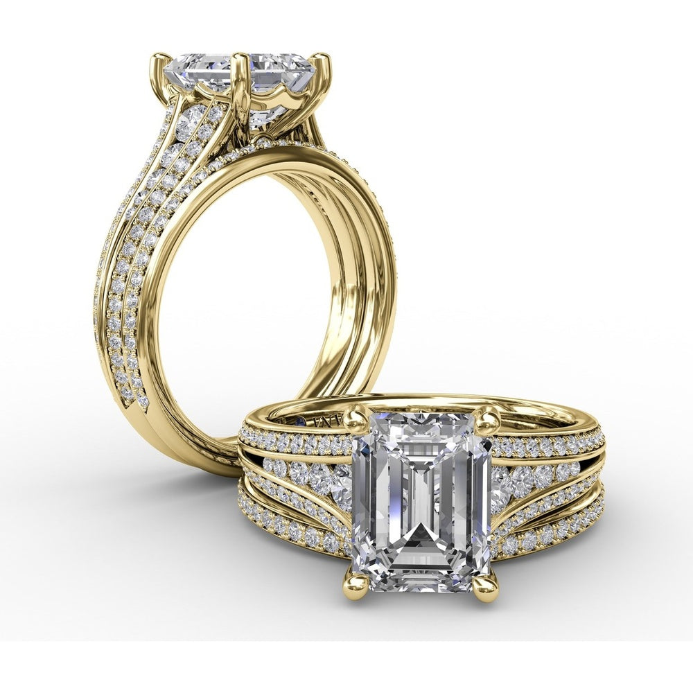 Diamond Wedding Band with Pavé-Set Round Diamonds by Fana - 0.22 Carat Total Diamond Weight
