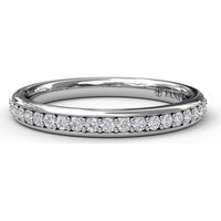 Diamond Wedding Band with Pavé-Set Round Diamonds by Fana - 0.23 Carat Total Diamond Weight