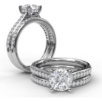 Diamond Wedding Band with Pavé-Set Round Diamonds by Fana - 0.23 Carat Total Diamond Weight
