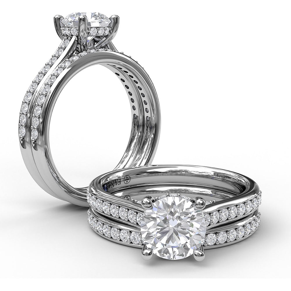 Diamond Wedding Band with Pavé-Set Round Diamonds by Fana - 0.23 Carat Total Diamond Weight