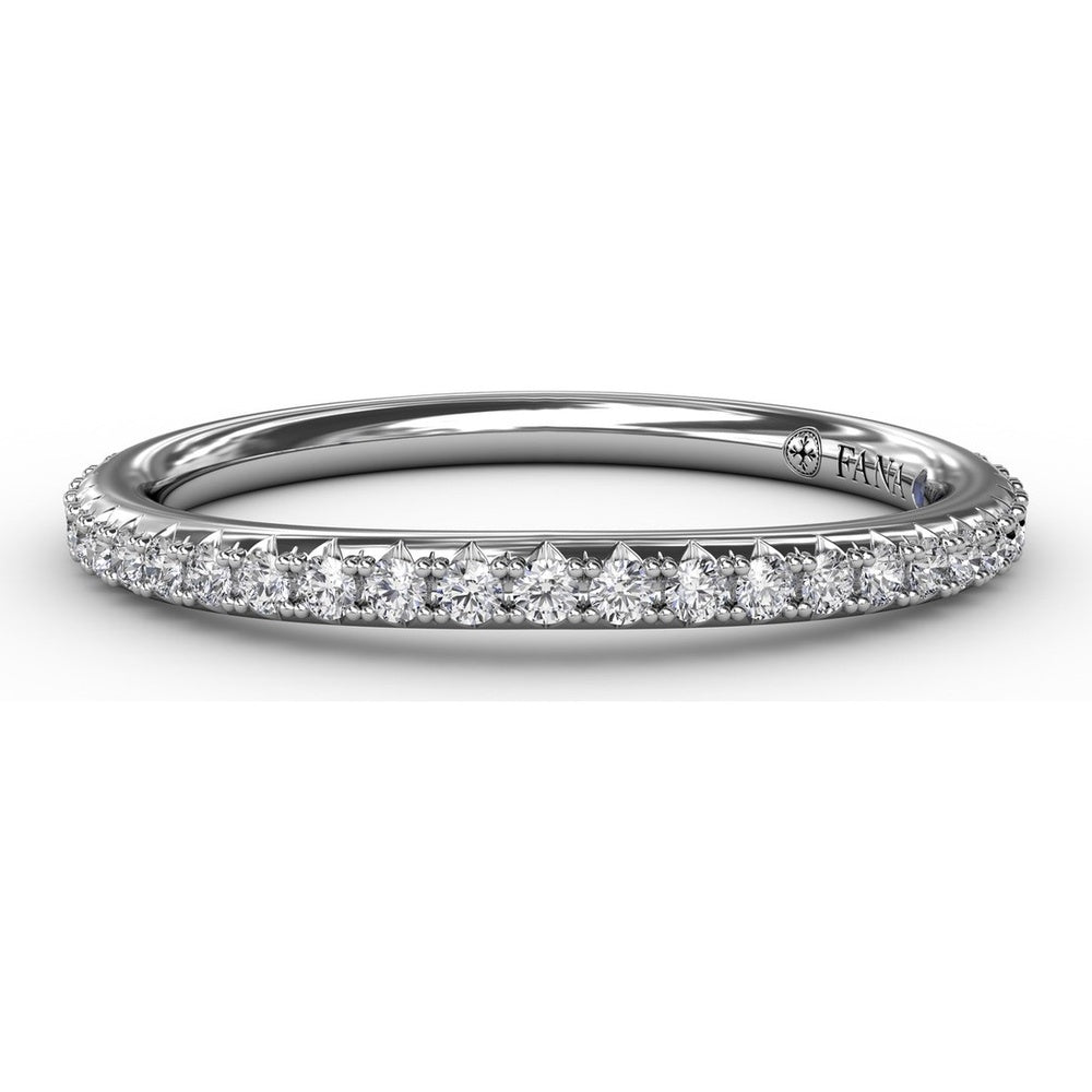 Diamond Wedding Band with Pavé Set Round Diamonds by Fana - 0.24 Carat Total Diamond Weight