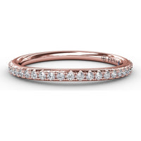 Diamond Wedding Band with Pavé Set Round Diamonds by Fana - 0.24 Carat Total Diamond Weight