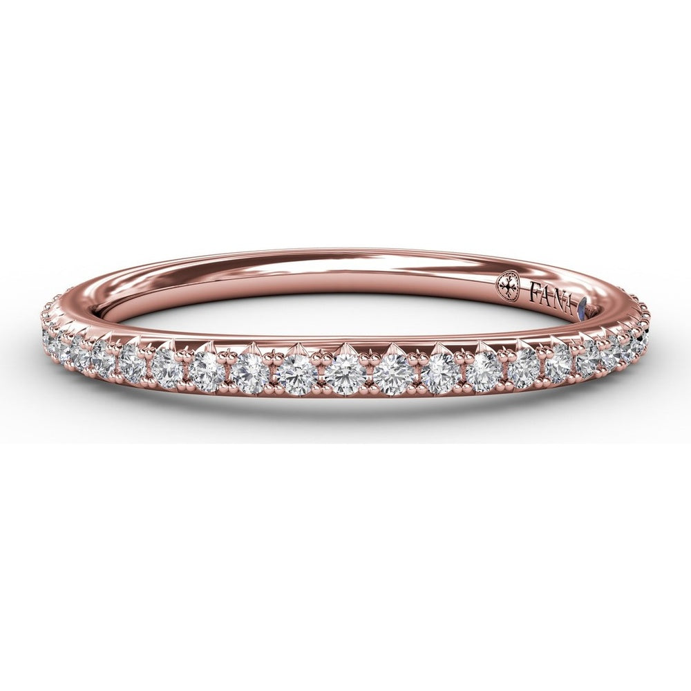 Diamond Wedding Band with Pavé Set Round Diamonds by Fana - 0.24 Carat Total Diamond Weight