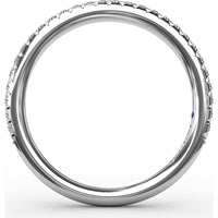 Diamond Wedding Band with Pavé Set Round Diamonds by Fana - 0.24 Carat Total Diamond Weight