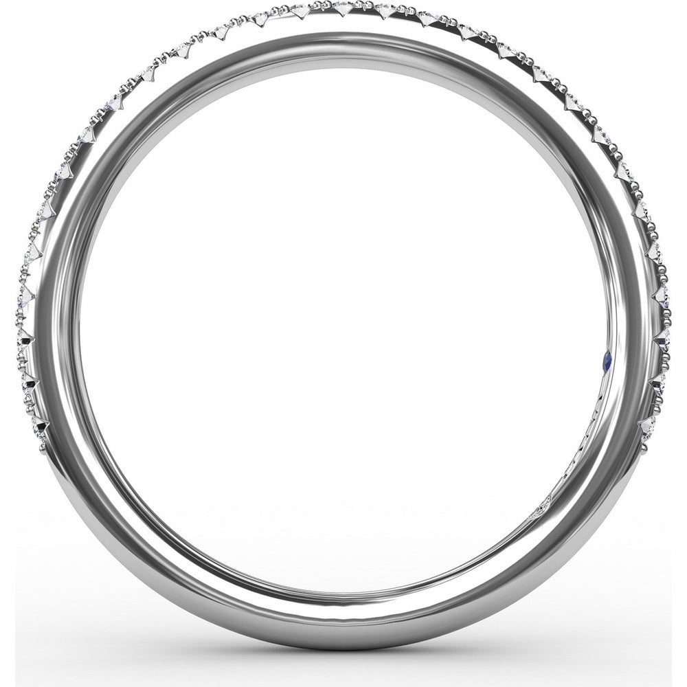 Diamond Wedding Band with Pavé Set Round Diamonds by Fana - 0.24 Carat Total Diamond Weight