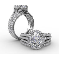 Diamond Wedding Band with Pavé Set Round Diamonds by Fana - 0.24 Carat Total Diamond Weight