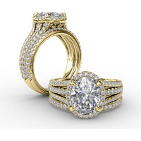 Diamond Wedding Band with Pavé Set Round Diamonds by Fana - 0.24 Carat Total Diamond Weight