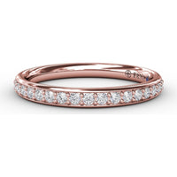 Diamond Wedding Band with Pavé Set Round Diamonds by Fana - 0.24 Carat Total Diamond Weight
