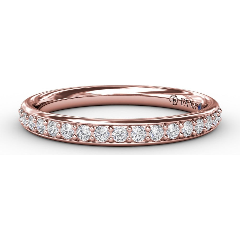 Diamond Wedding Band with Pavé Set Round Diamonds by Fana - 0.24 Carat Total Diamond Weight