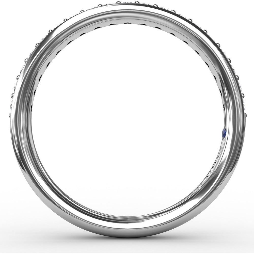 Diamond Wedding Band with Pavé Set Round Diamonds by Fana - 0.24 Carat Total Diamond Weight