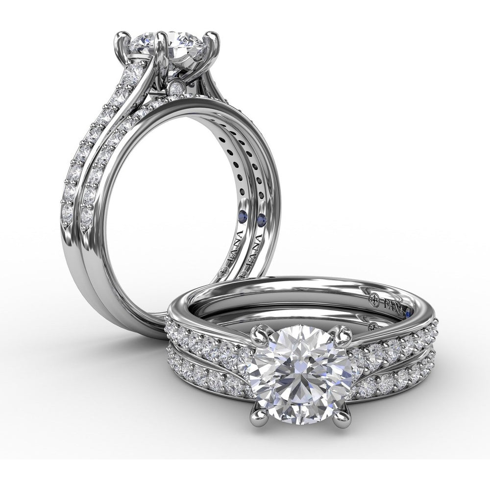 Diamond Wedding Band with Pavé Set Round Diamonds by Fana - 0.24 Carat Total Diamond Weight