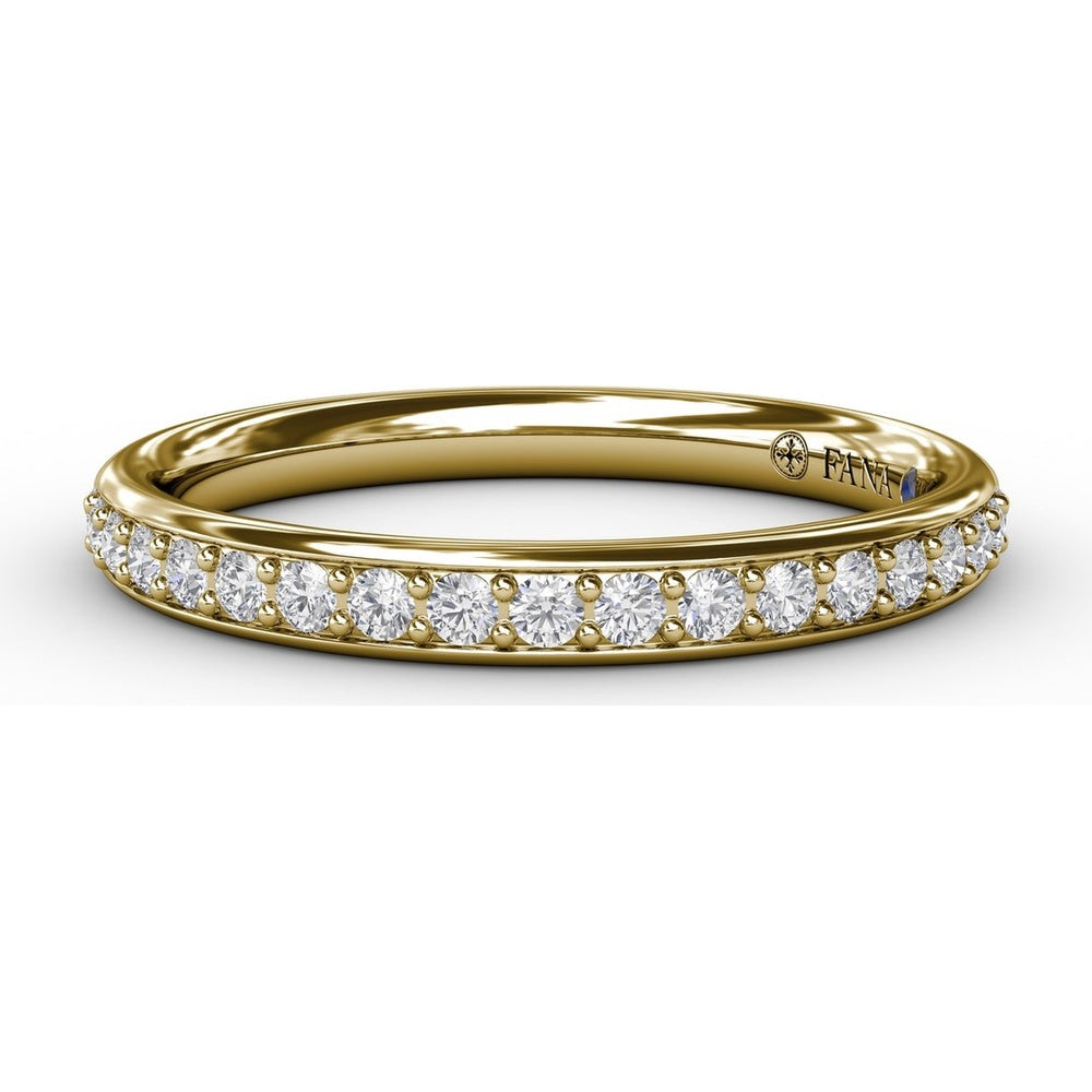 Diamond Wedding Band with Pavé Set Round Diamonds by Fana - 0.24 Carat Total Diamond Weight