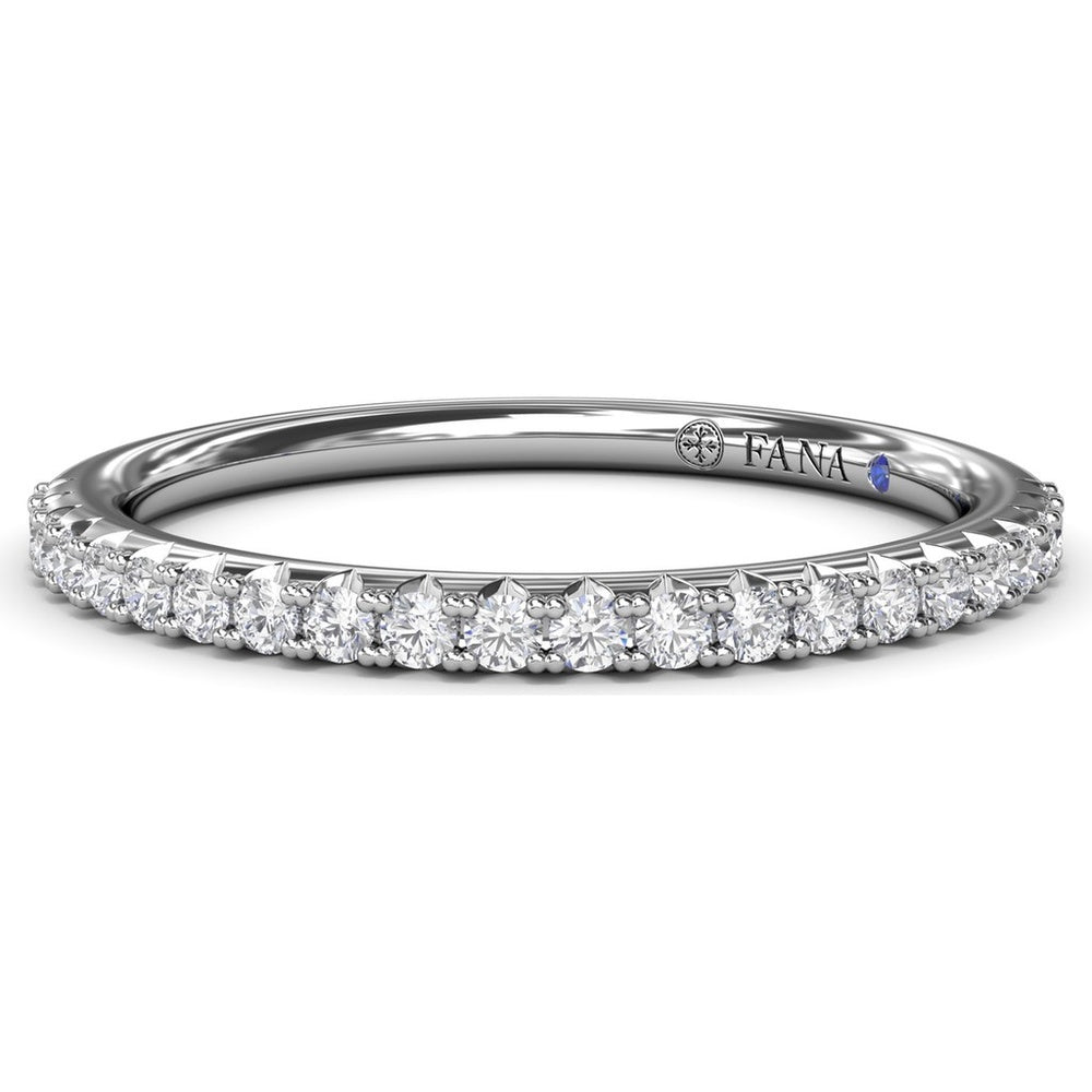 Diamond Wedding Band with Pavé Set Round Diamonds by Fana - 0.24 Carat Total Diamond Weight