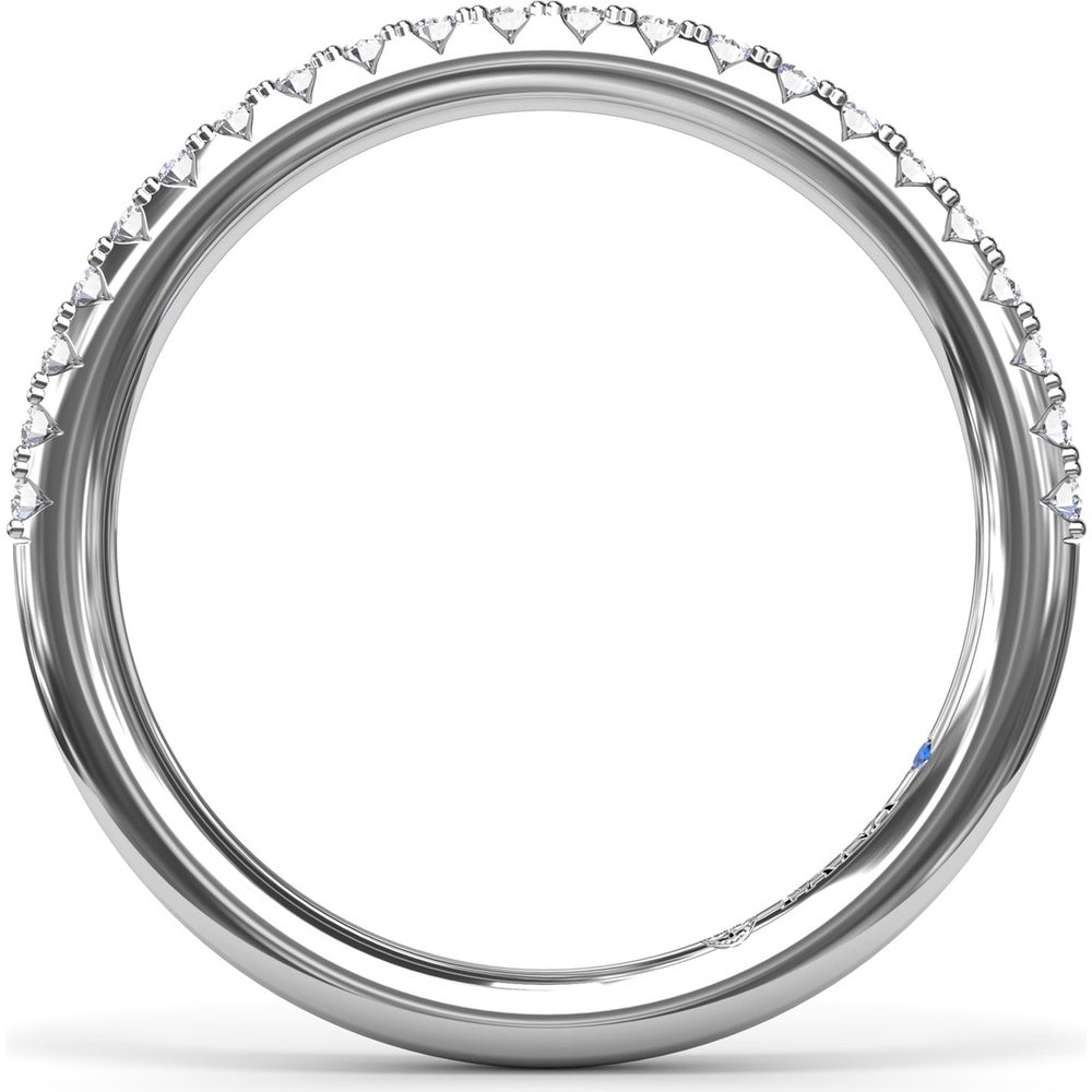 Diamond Wedding Band with Pavé Set Round Diamonds by Fana - 0.24 Carat Total Diamond Weight
