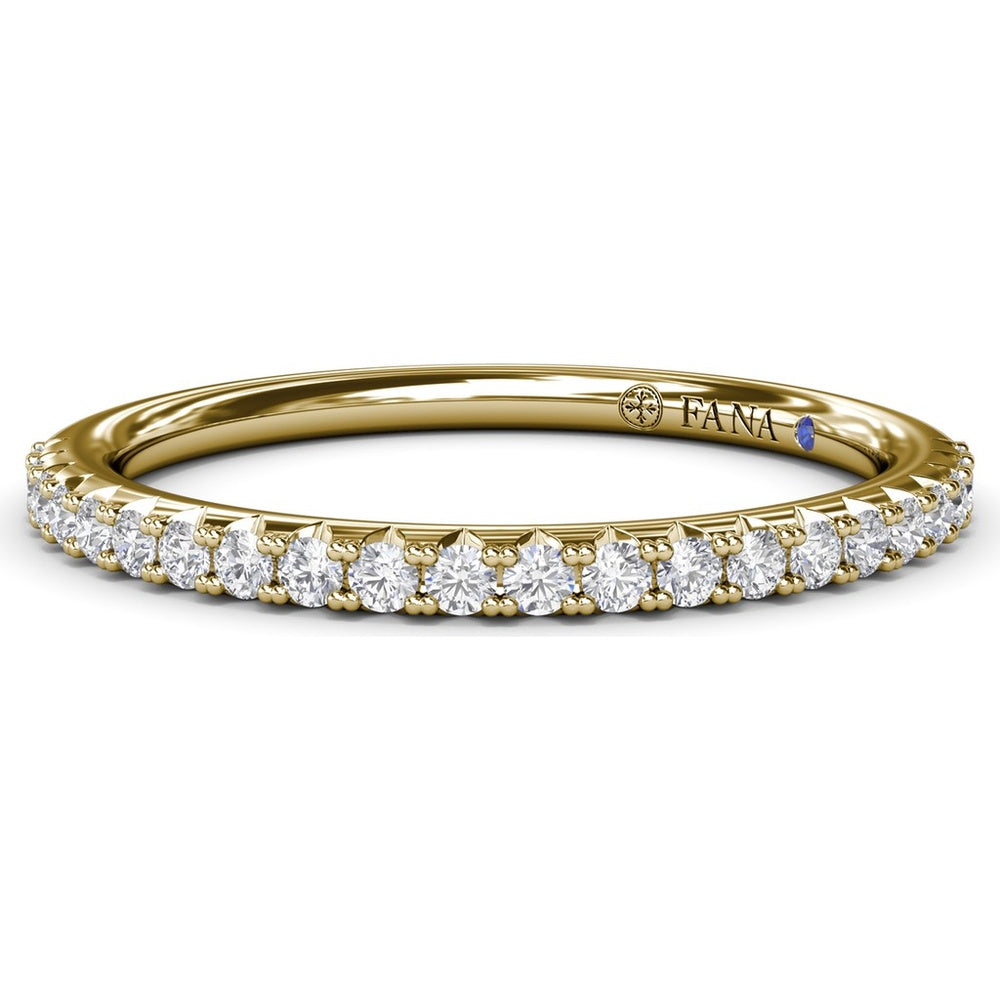 Diamond Wedding Band with Pavé Set Round Diamonds by Fana - 0.24 Carat Total Diamond Weight