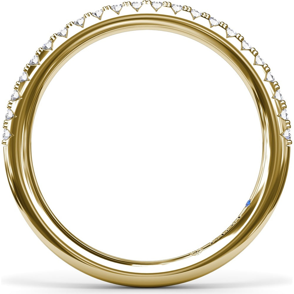 Diamond Wedding Band with Pavé Set Round Diamonds by Fana - 0.24 Carat Total Diamond Weight