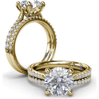 Diamond Wedding Band with Pavé Set Round Diamonds by Fana - 0.24 Carat Total Diamond Weight