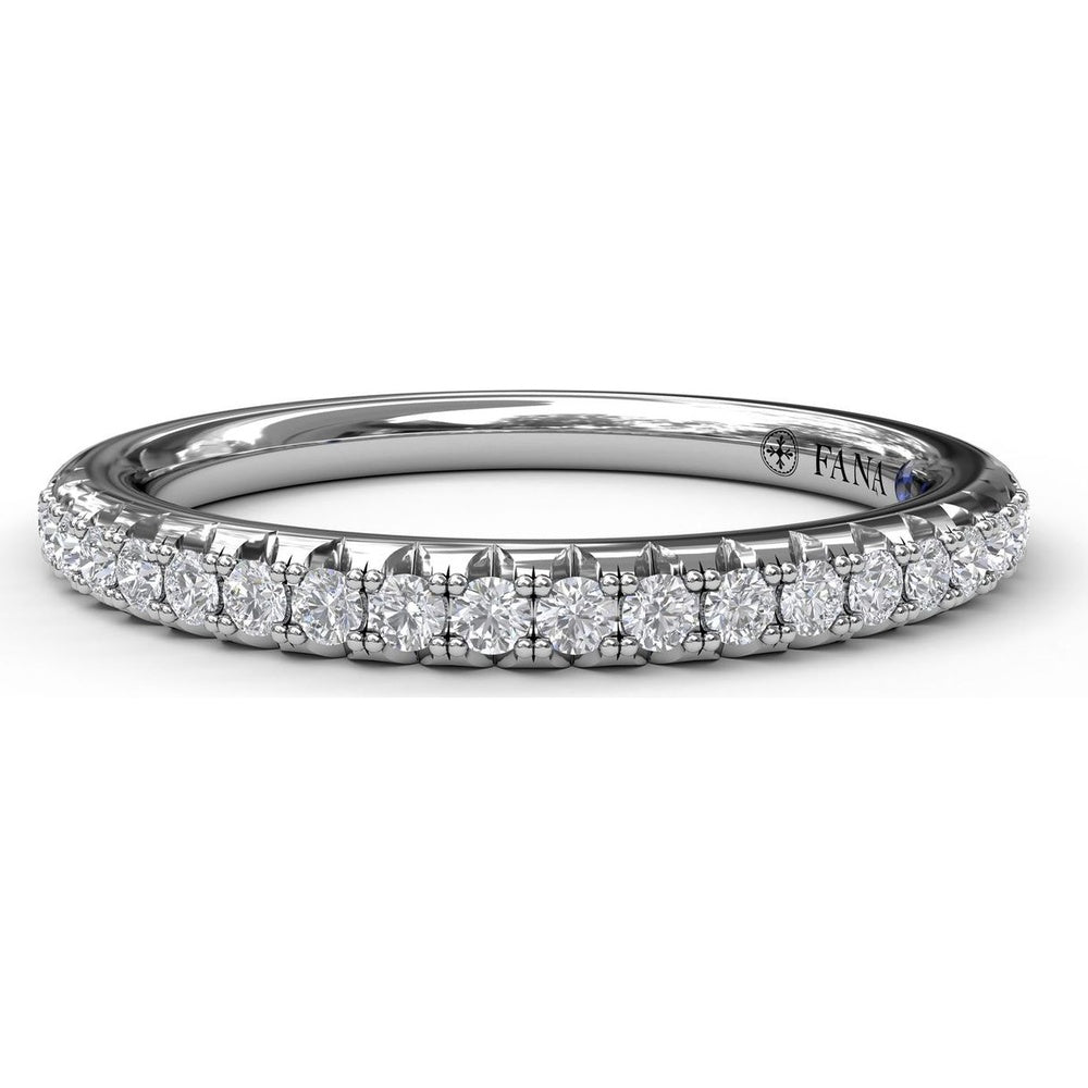 Diamond Wedding Band with Pavé Set Round Diamonds by Fana - 0.25 Carat Total Diamond Weight