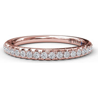 Diamond Wedding Band with Pavé Set Round Diamonds by Fana - 0.25 Carat Total Diamond Weight