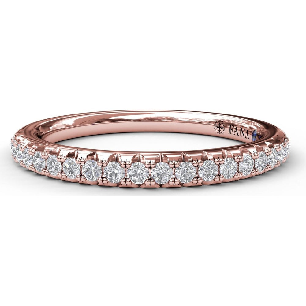 Diamond Wedding Band with Pavé Set Round Diamonds by Fana - 0.25 Carat Total Diamond Weight