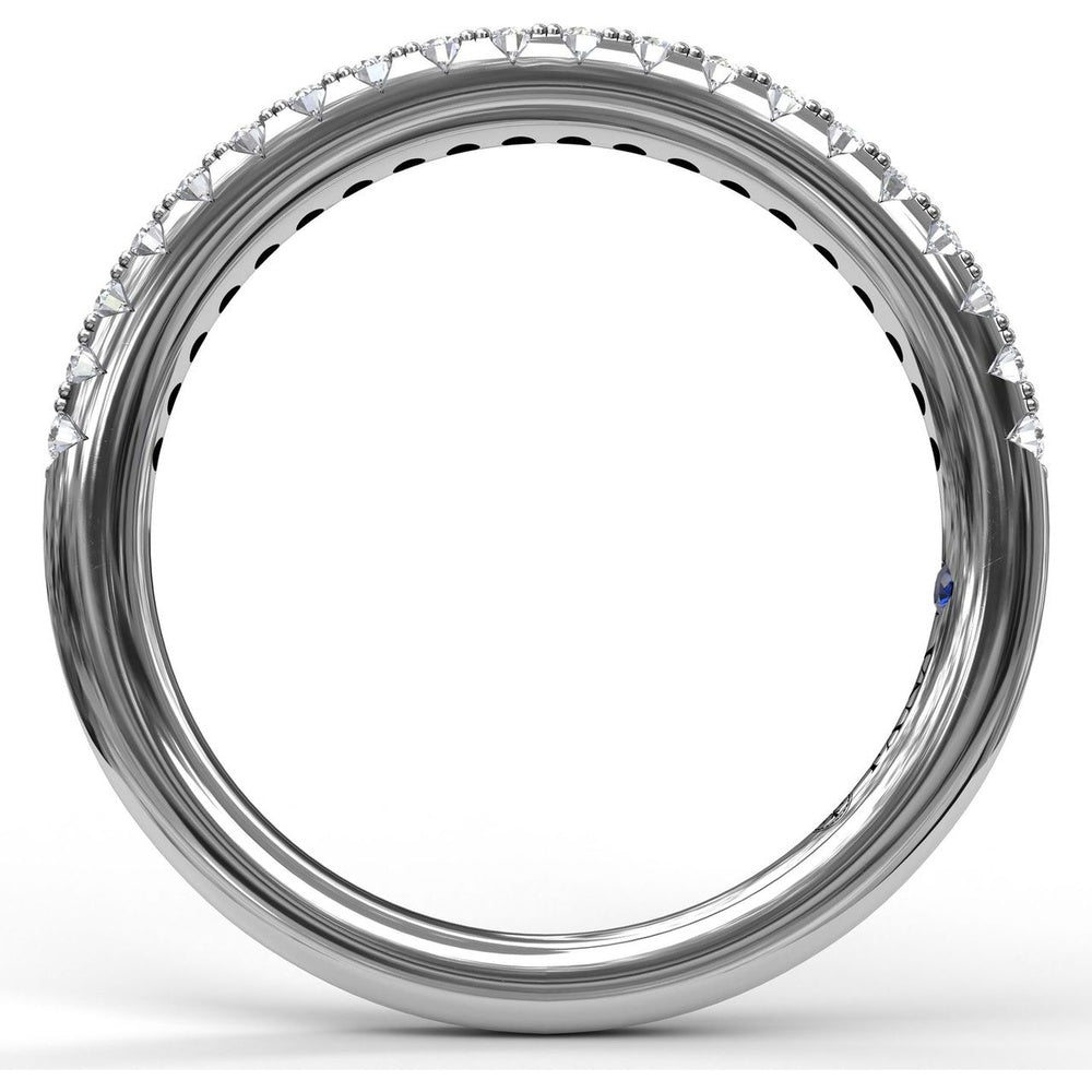 Diamond Wedding Band with Pavé Set Round Diamonds by Fana - 0.25 Carat Total Diamond Weight