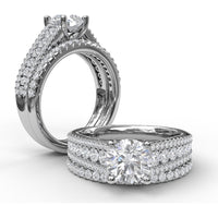 Diamond Wedding Band with Pavé Set Round Diamonds by Fana - 0.25 Carat Total Diamond Weight
