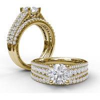 Diamond Wedding Band with Pavé Set Round Diamonds by Fana - 0.25 Carat Total Diamond Weight