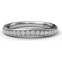 Diamond Wedding Band with Pavé Set Round Diamonds by Fana - 0.25 Carat Total Diamond Weight