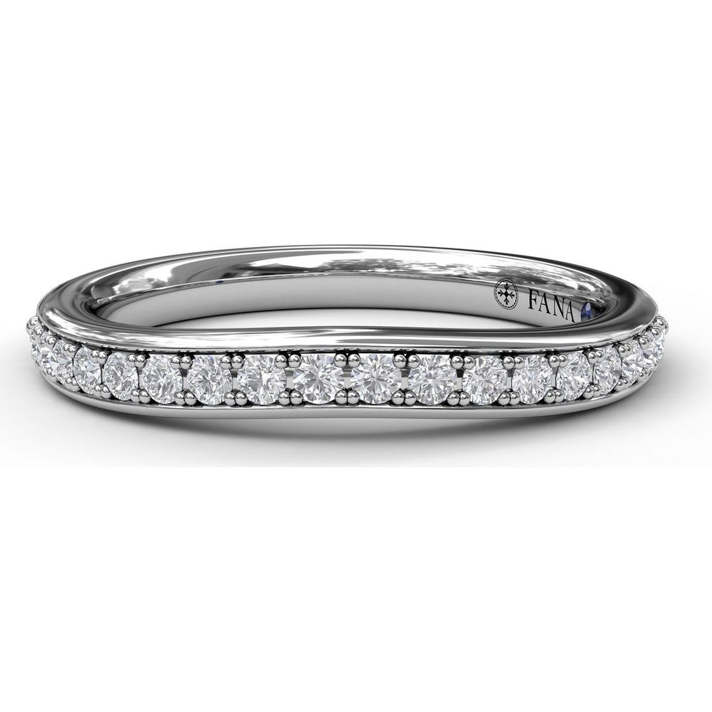 Diamond Wedding Band with Pavé Set Round Diamonds by Fana - 0.25 Carat Total Diamond Weight