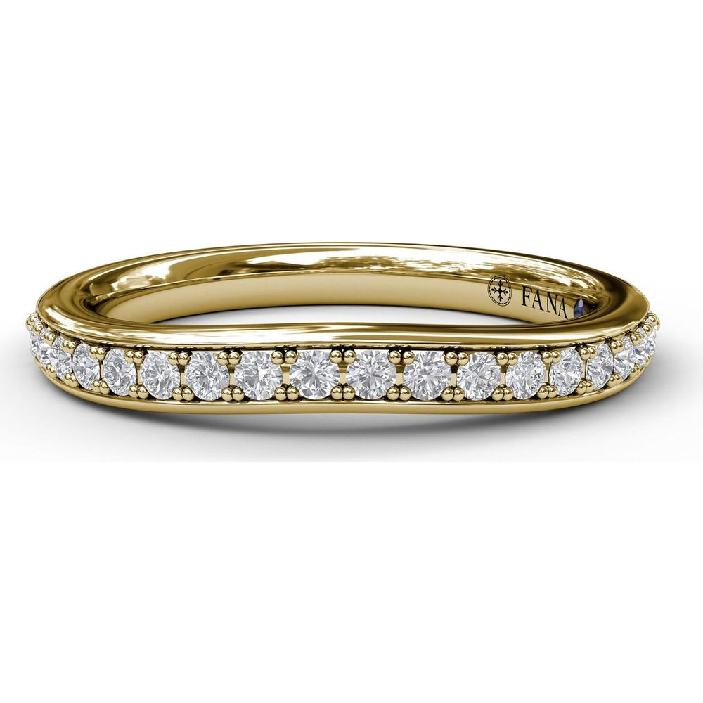 Diamond Wedding Band with Pavé Set Round Diamonds by Fana - 0.25 Carat Total Diamond Weight
