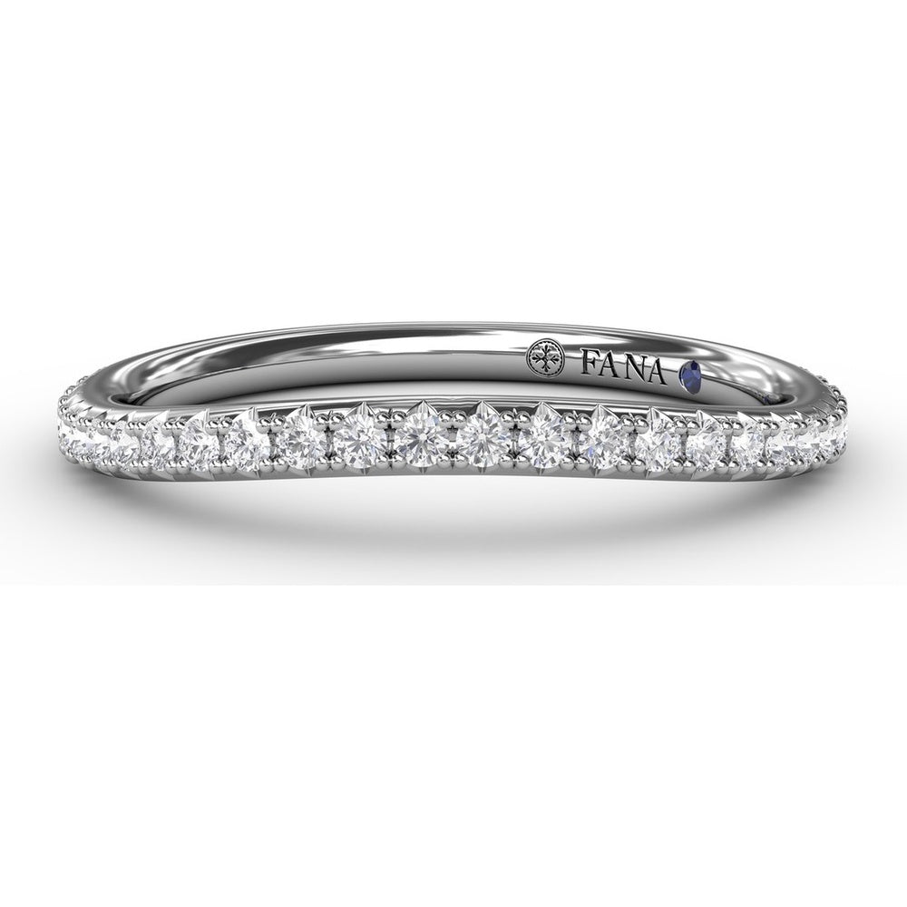 Diamond Wedding Band with Pavé-Set Round Diamonds by Fana - 0.25 Carat Total Diamond Weight