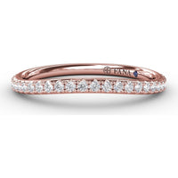 Diamond Wedding Band with Pavé-Set Round Diamonds by Fana - 0.25 Carat Total Diamond Weight