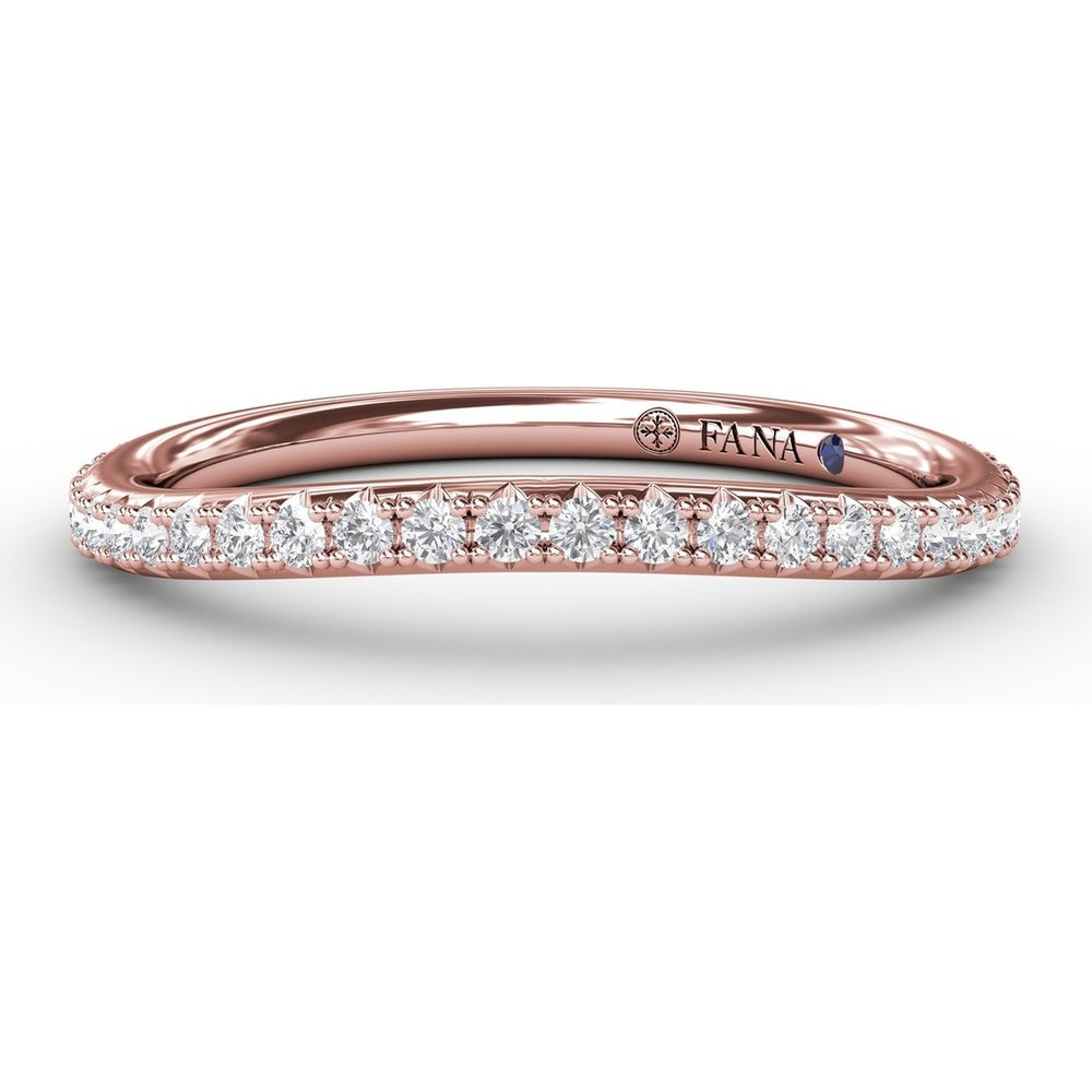 Diamond Wedding Band with Pavé-Set Round Diamonds by Fana - 0.25 Carat Total Diamond Weight