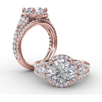 Diamond Wedding Band with Pavé-Set Round Diamonds by Fana - 0.25 Carat Total Diamond Weight