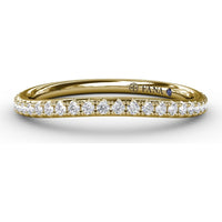Diamond Wedding Band with Pavé-Set Round Diamonds by Fana - 0.25 Carat Total Diamond Weight