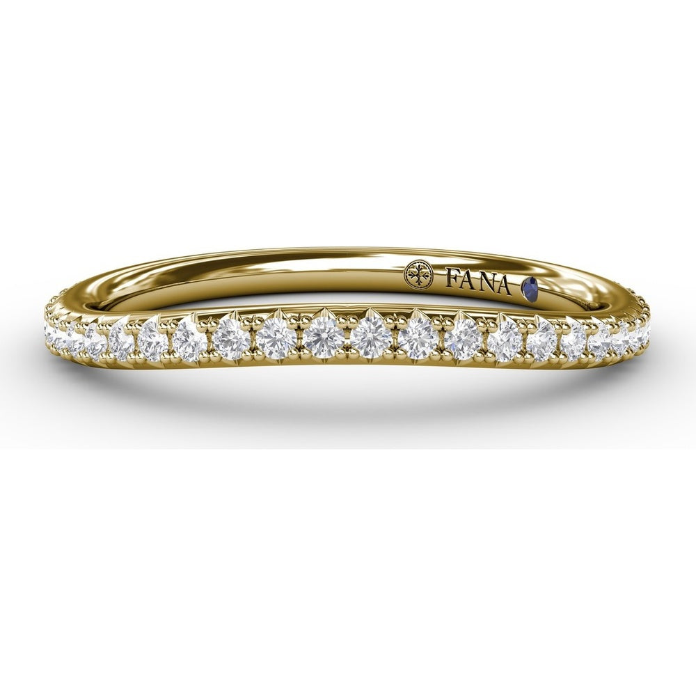Diamond Wedding Band with Pavé-Set Round Diamonds by Fana - 0.25 Carat Total Diamond Weight