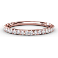 Diamond Wedding Band with Pavé-Set Round Diamonds by Fana - 0.28 Carat Total Diamond Weight