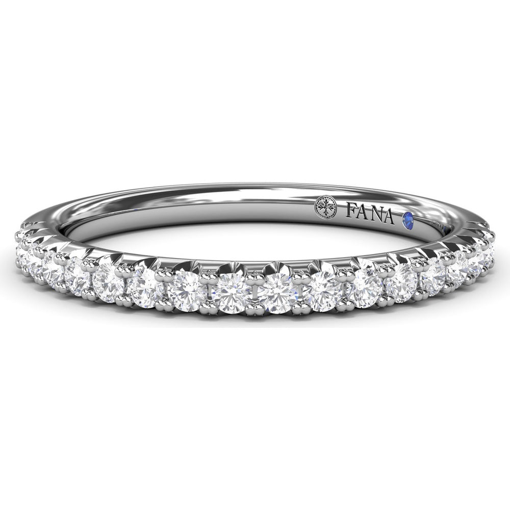 Diamond Wedding Band with Pavé Set Round Diamonds by Fana - 0.28 Carat Total Diamond Weight