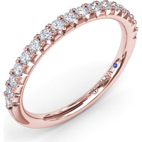 Diamond Wedding Band with Pavé Set Round Diamonds by Fana - 0.28 Carat Total Diamond Weight