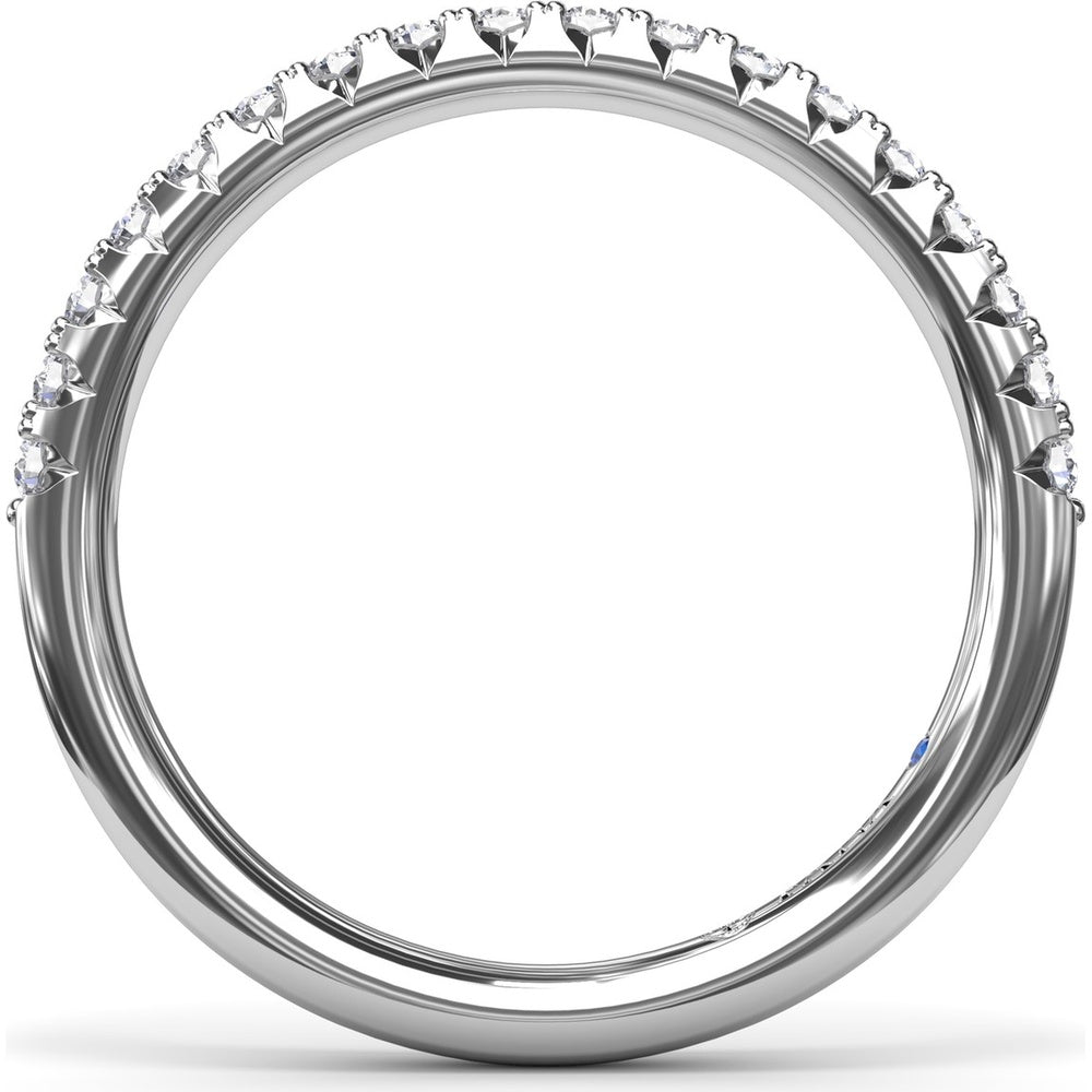 Diamond Wedding Band with Pavé Set Round Diamonds by Fana - 0.28 Carat Total Diamond Weight