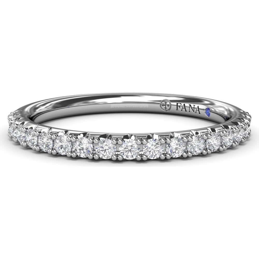 Diamond Wedding Band with Pavé Set Round Diamonds by Fana - 0.29 Carat Total Diamond Weight