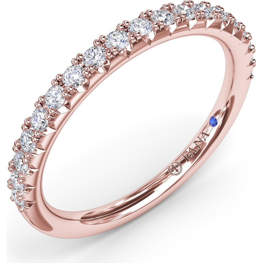 Diamond Wedding Band with Pavé Set Round Diamonds by Fana - 0.29 Carat Total Diamond Weight