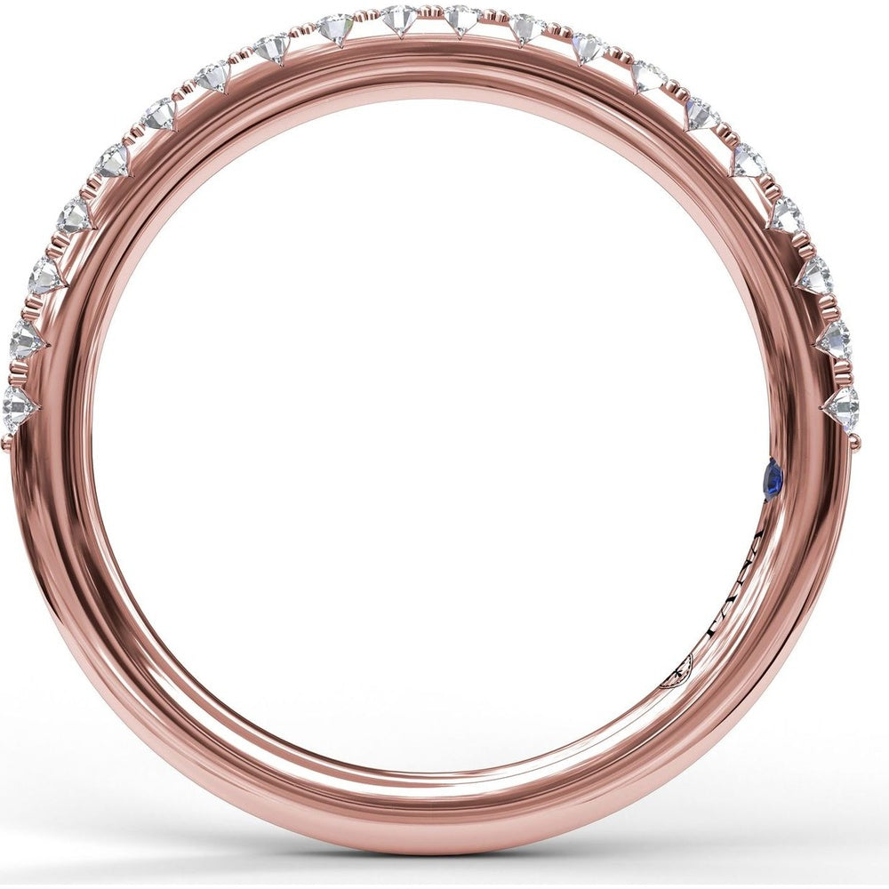 Diamond Wedding Band with Pavé Set Round Diamonds by Fana - 0.30 Carat Total Diamond Weight
