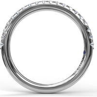 Diamond Wedding Band with Pavé Set Round Diamonds by Fana - 0.30 Carat Total Diamond Weight