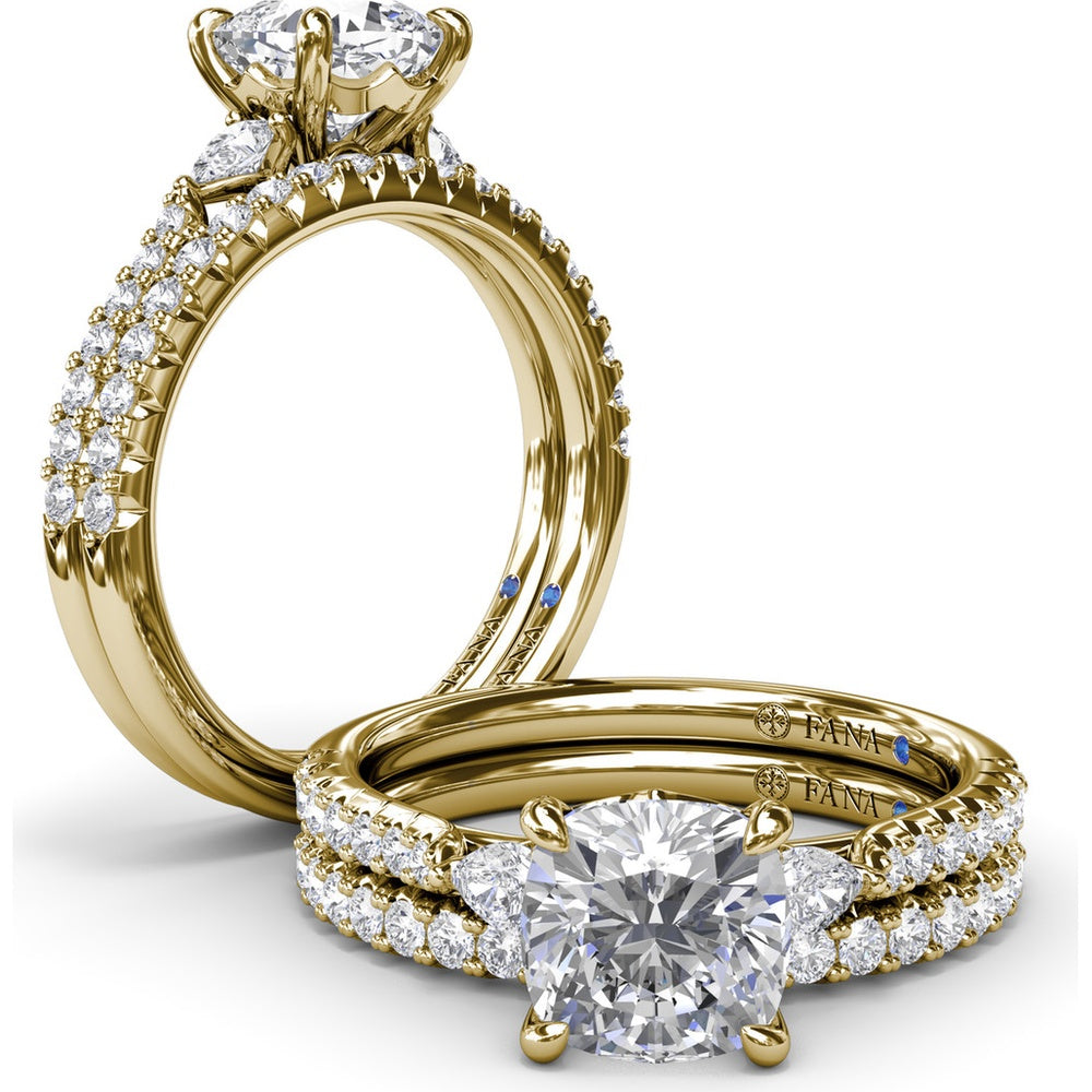 Diamond Wedding Band with Pavé Set Round Diamonds by Fana - 0.30 Carat Total Diamond Weight